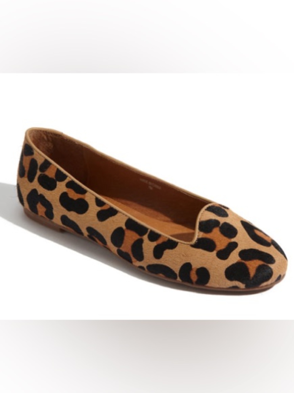 Jeffrey Campbell Mention Calf Hair Leopard Print Flats Tan and Black Size 9.5